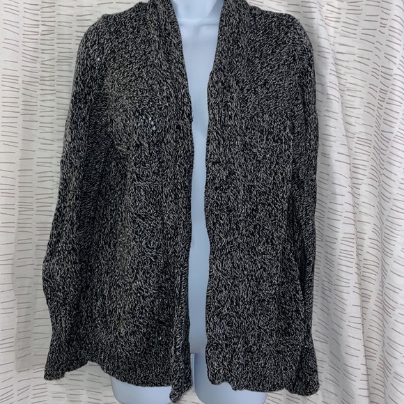 Heavy black and white open cardigan - Picture 1 of 6